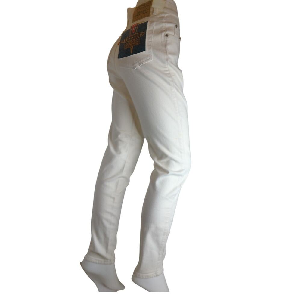 Vtg 90s Levi's 521 White Jeans Orange Tab High Rise Tight Fit Slim Leg 7 READ - Picture 3 of 16